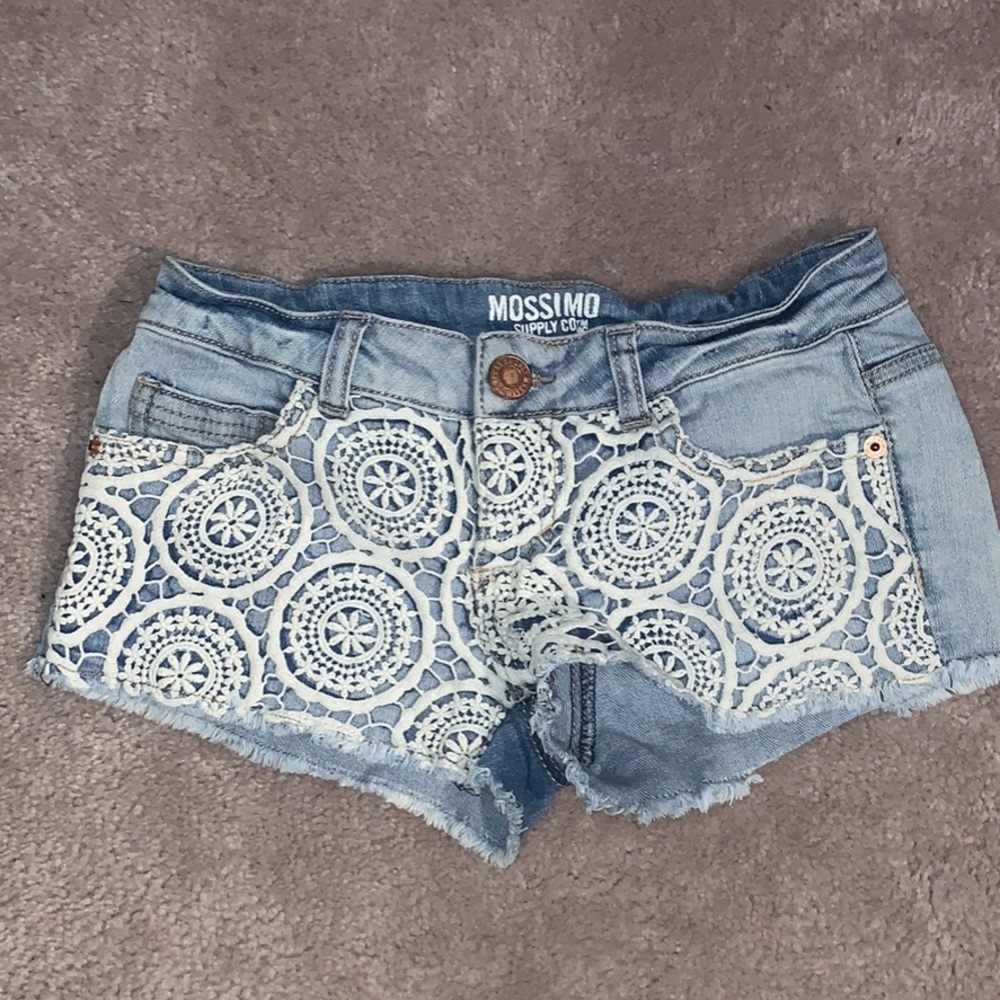 Lace Front Jean Shorts